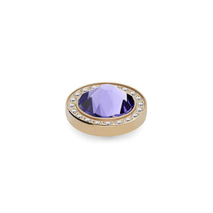 QUDO INTERCHANGEABLE CANINO DELUXE TOP 10.5MM - TANZANITE CRYSTAL - GOLD PLATED