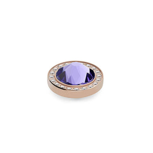 QUDO INTERCHANGEABLE CANINO DELUXE TOP 10.5MM - TANZANITE CRYSTAL - ROSE GOLD PLATED