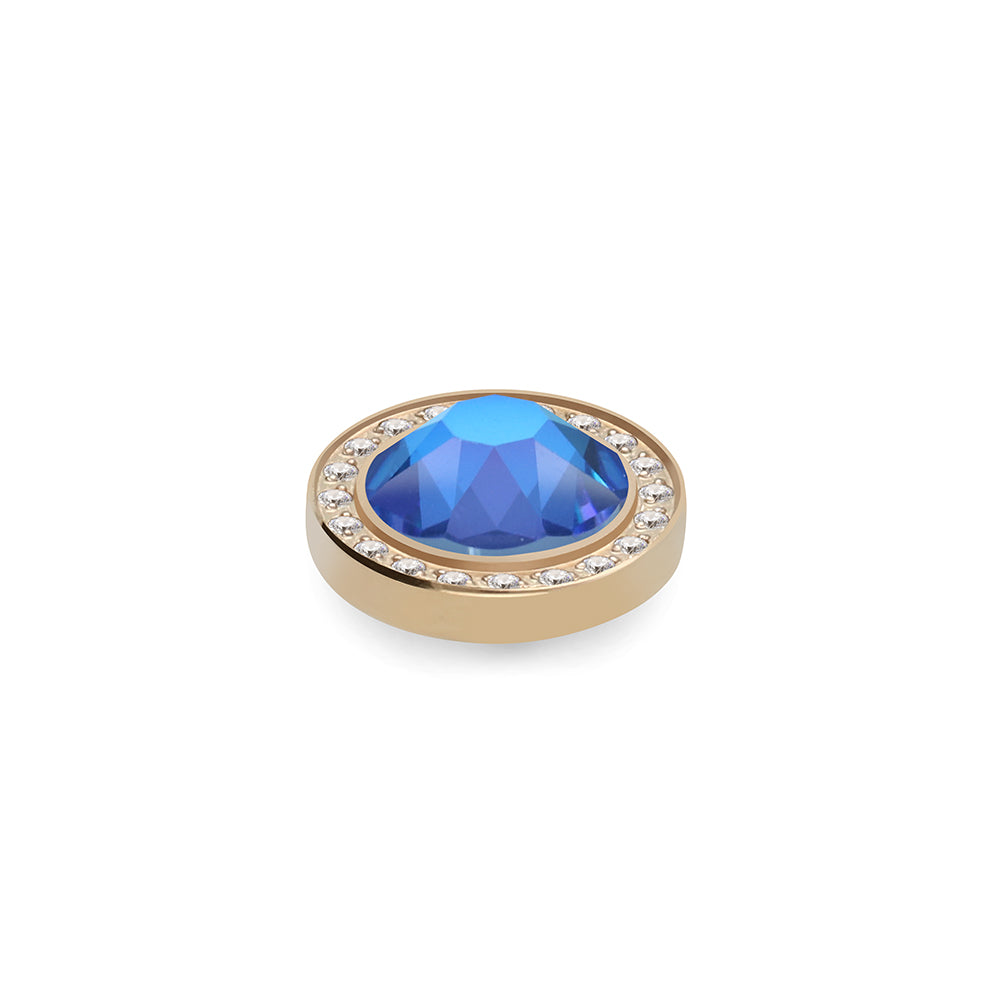 QUDO INTERCHANGEABLE CANINO DELUXE TOP 10.5MM - ROYAL BLUE DELITE EUROPEAN CRYSTAL - GOLD PLATED