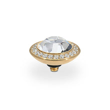 Load image into Gallery viewer, QUDO INTERCHANGEABLE TONDO DELUXE TOP 13MM - EUROPEAN CRYSTAL - GOLD PLATED

