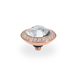 QUDO INTERCHANGEABLE TONDO DELUXE TOP 13MM - EUROPEAN CRYSTAL - ROSE GOLD PLATED
