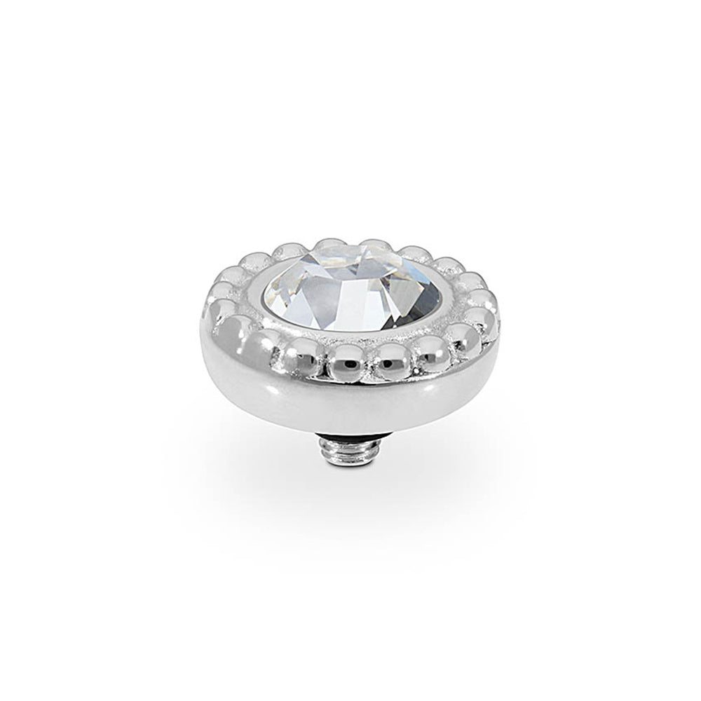 QUDO INTERCHANGEABLE GHIARE TOP 11MM - CRYSTAL - STAINLESS STEEL