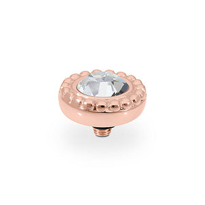 QUDO INTERCHANGEABLE GHIARE TOP 11MM - CRYSTAL - ROSE GOLD PLATED
