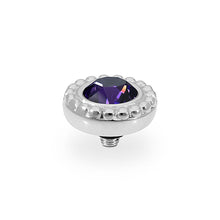 Load image into Gallery viewer, QUDO INTERCHANGEABLE GHIARE TOP 11MM - PURPLE VELVET CRYSTAL - STAINLESS STEEL
