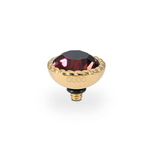Load image into Gallery viewer, QUDO INTERCHANGEABLE BOCCONI TOP 11MM - BURGUNDY CRYSTAL - GOLD PLATED
