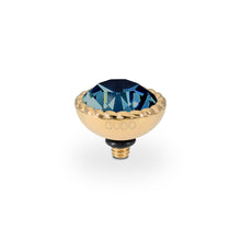 Load image into Gallery viewer, QUDO INTERCHANGEABLE BOCCONI TOP 11MM - MONTANA CRYSTAL - GOLD PLATED
