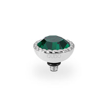 Load image into Gallery viewer, QUDO INTERCHANGEABLE BOCCONI TOP 11MM - EMERALD CRYSTAL - STAINLESS STEEL
