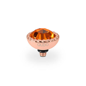 QUDO INTERCHANGEABLE BOCCONI TOP 11MM - SUN CRYSTAL - ROSE GOLD PLATED