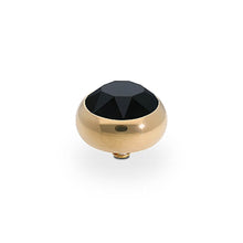 Load image into Gallery viewer, QUDO INTERCHANGEABLE SESTO TOP 10MM - JET BLACK EUROPEAN CRYSTAL - GOLD PLATED
