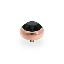 Load image into Gallery viewer, QUDO INTERCHANGEABLE SESTO TOP 10MM - JET BLACK EUROPEAN CRYSTAL - ROSE GOLD PLATED
