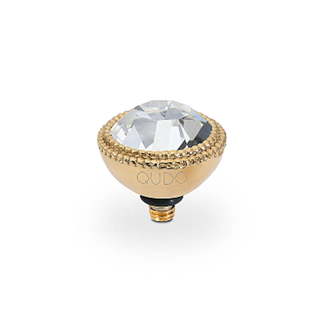 QUDO INTERCHANGEABLE FABERO TOP 11MM - CRYSTAL - GOLD PLATED