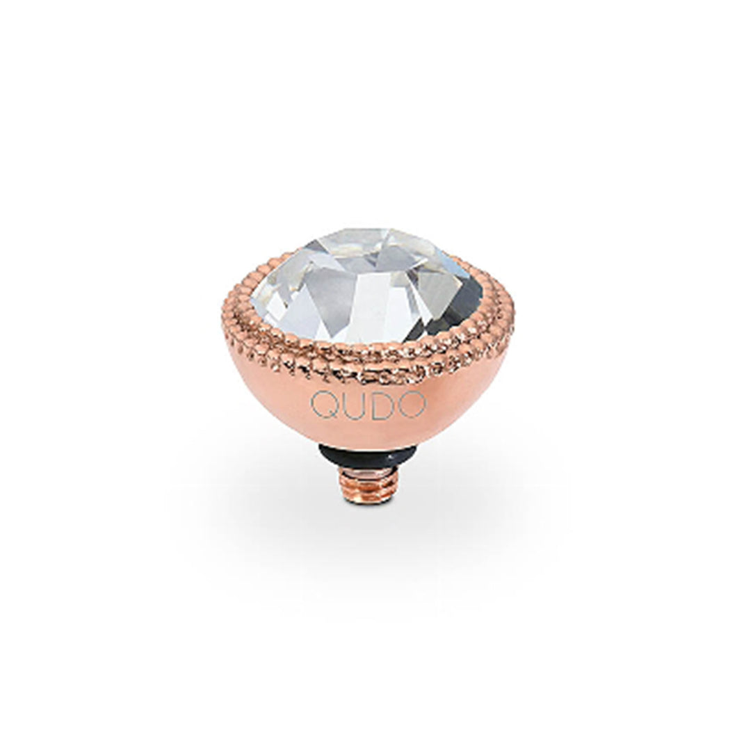 QUDO INTERCHANGEABLE FABERO TOP 11MM - CRYSTAL - ROSE GOLD PLATED