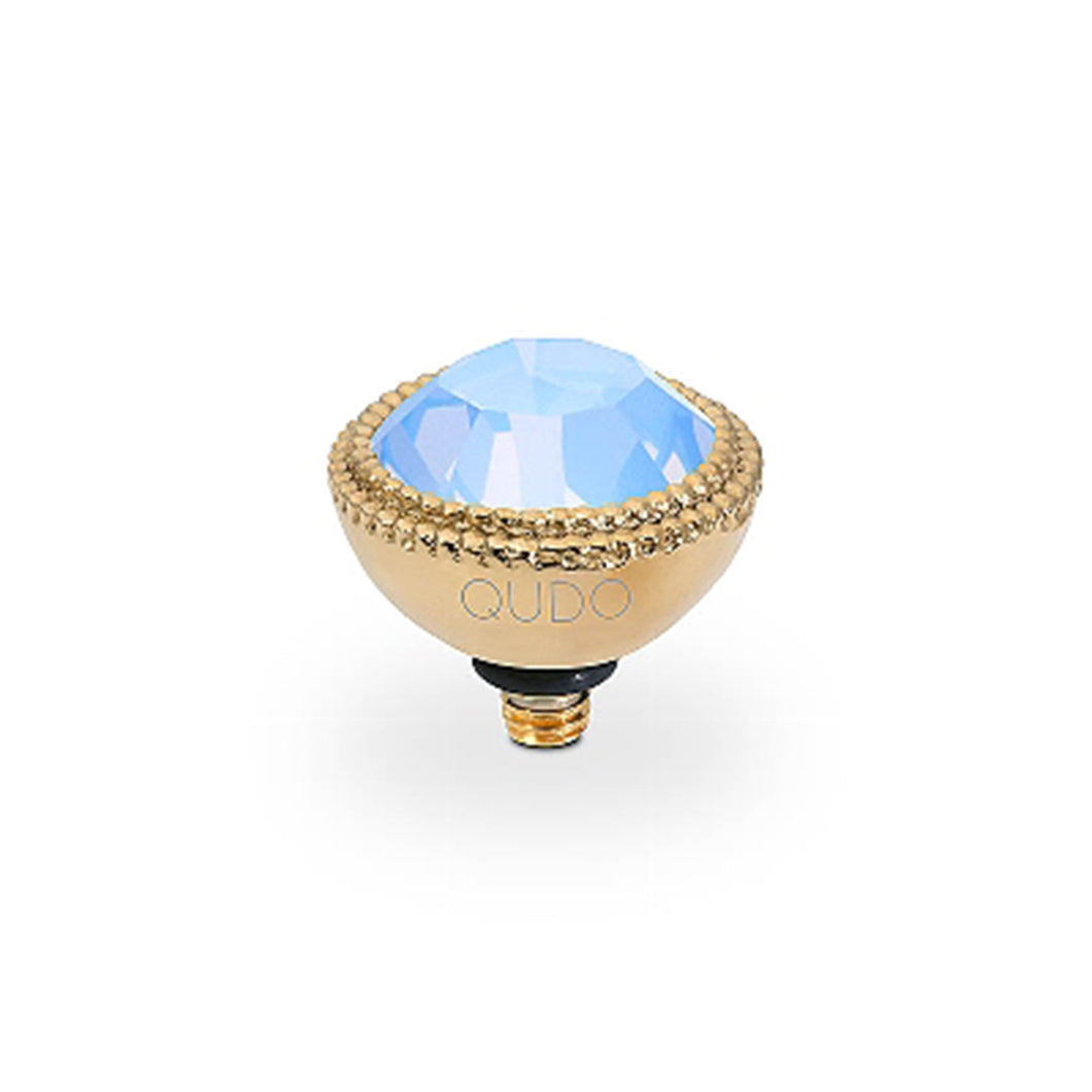 QUDO INTERCHANGEABLE FABERO TOP 11MM - SAPPHIRE CRYSTAL OPAL - GOLD PLATED