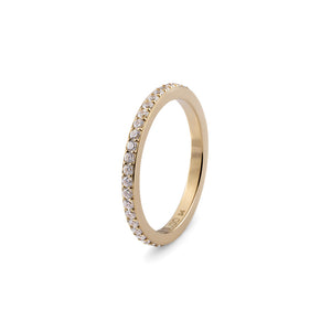 QUDO INTERCHANGEABLE ETERNITY SPACER RING -  GOLD PLATED STAINLESS STEEL