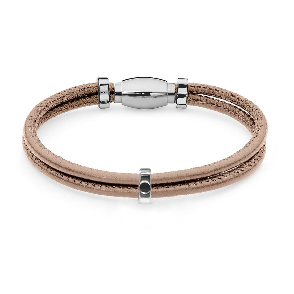 QUDO INTERCHANGEABLE BRACELET - STAINLESS STEEL AND LEATHER