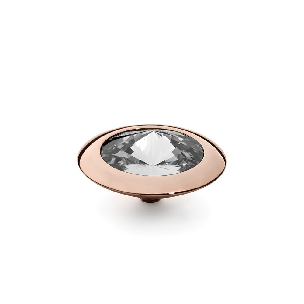 QUDO INTERCHANGEABLE TONDO TOP 16MM - EUROPEAN CRYSTAL -  ROSE GOLD PLATED