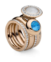 Load image into Gallery viewer, QUDO INTERCHANGEABLE ETERNITY BIG SPACER RING -  ROSE GOLD PLATED STAINLESS STEEL
