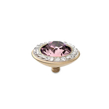 Load image into Gallery viewer, QUDO INTERCHANGEABLE TONDO DELUXE TOP 13MM - LIGHT AMETHYST EUROPEAN CRYSTAL - GOLD PLATED
