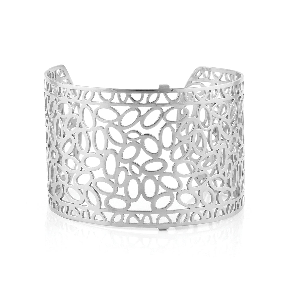 QUDO MY BANGLES - PEBBLE WIDE - STAINLESS STEEL