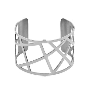 QUDO MY BANGLES - GEOMETRIC WIDE - STAINLESS STEEL