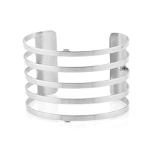 Load image into Gallery viewer, QUDO MY BANGLES - STRIPE WIDE - STAINLESS STEEL
