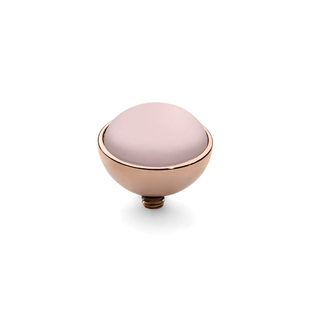 QUDO INTERCHANGEABLE BOTTONE TOP 11.5MM - PASTEL ROSE EUROPEAN CRYSTAL PEARL - ROSE GOLD PLATED