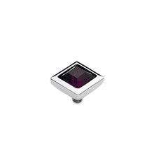 Load image into Gallery viewer, QUDO INTERCHANGEABLE QUADRA TOP 9MM - AMETHYST EUROPEAN CRYSTAL - STAINLESS STEEL
