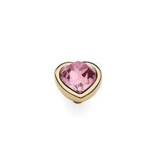 Load image into Gallery viewer, QUDO INTERCHANGEABLE CUORE TOP 9MM - LIGHT ROSE EUROPEAN CRYSTAL - GOLD PLATED
