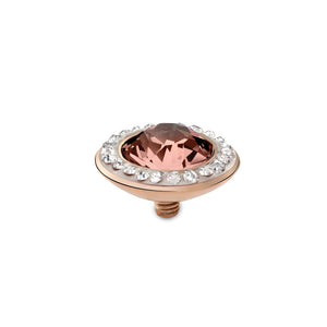 QUDO INTERCHANGEABLE TONDO DELUXE TOP 13MM - VINTAGE ROSE EUROPEAN CRYSTAL - ROSE GOLD PLATED