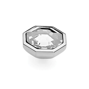 QUDO INTERCHANGEABLE OTTO LARGE TOP 16MM - EUROPEAN CRYSTAL - STAINLESS STEEL