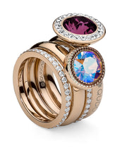 Load image into Gallery viewer, QUDO INTERCHANGEABLE TONDO DELUXE TOP 13MM - AMETHYST CRYSTAL - GOLD PLATED
