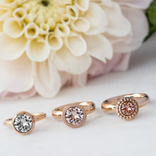Load image into Gallery viewer, QUDO INTERCHANGEABLE GHIARE TOP 11MM - BLUSH ROSE CRYSTAL - ROSE GOLD PLATED
