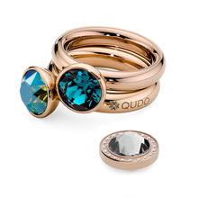 Load image into Gallery viewer, QUDO INTERCHANGEABLE CANINO DELUXE TOP 10.5MM - EUROPEAN CRYSTAL- ROSE GOLD PLATED
