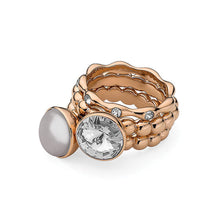 Load image into Gallery viewer, QUDO INTERCHANGEABLE BOTTONE TOP 11.5MM - GREY EUROPEAN CRYSTAL PEARL - ROSE GOLD PLATED

