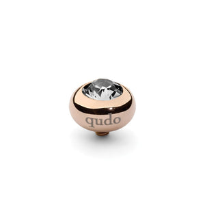 QUDO INTERCHANGEABLE TONDO TOP 10MM - EUROPEAN CRYSTAL - ROSE GOLD PLATED