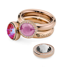 Load image into Gallery viewer, QUDO INTERCHANGEABLE CANINO DELUXE TOP 10.5MM - LIGHT ROSE EUROPEAN CRYSTAL - ROSE GOLD PLATED
