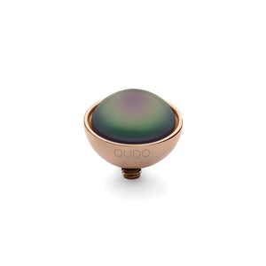 QUDO INTERCHANGEABLE BOTTONE TOP 11.5MM - SCARABEUS EUROPEAN CRYSTAL PEARL - ROSE GOLD PLATED