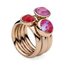 Load image into Gallery viewer, QUDO INTERCHANGEABLE CANINO TOP 9MM - ROYAL RED EUROPEAN CRYSTAL - ROSE GOLD PLATED
