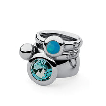 Load image into Gallery viewer, QUDO INTERCHANGEABLE TONDO TOP 16MM - LIGHT TURQUOISE EUROPEAN CRYSTAL - STAINLESS STEEL
