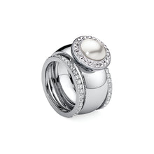Load image into Gallery viewer, QUDO INTERCHANGEABLE TONDO DELUXE TOP 13MM - CREAM PEARL EUROPEAN CRYSTAL - ROSE GOLD PLATED

