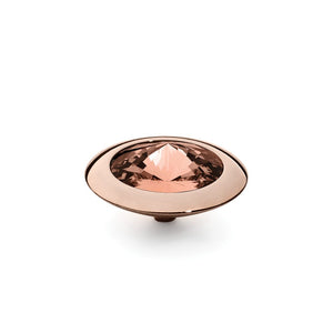 QUDO INTERCHANGEABLE TONDO TOP 16MM - BLUSH ROSE EUROPEAN CRYSTAL - ROSE GOLD PLATED