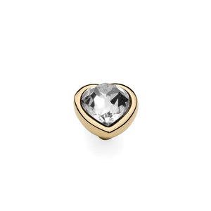 QUDO INTERCHANGEABLE CUORE TOP 9MM - EUROPEAN CRYSTAL - GOLD PLATED